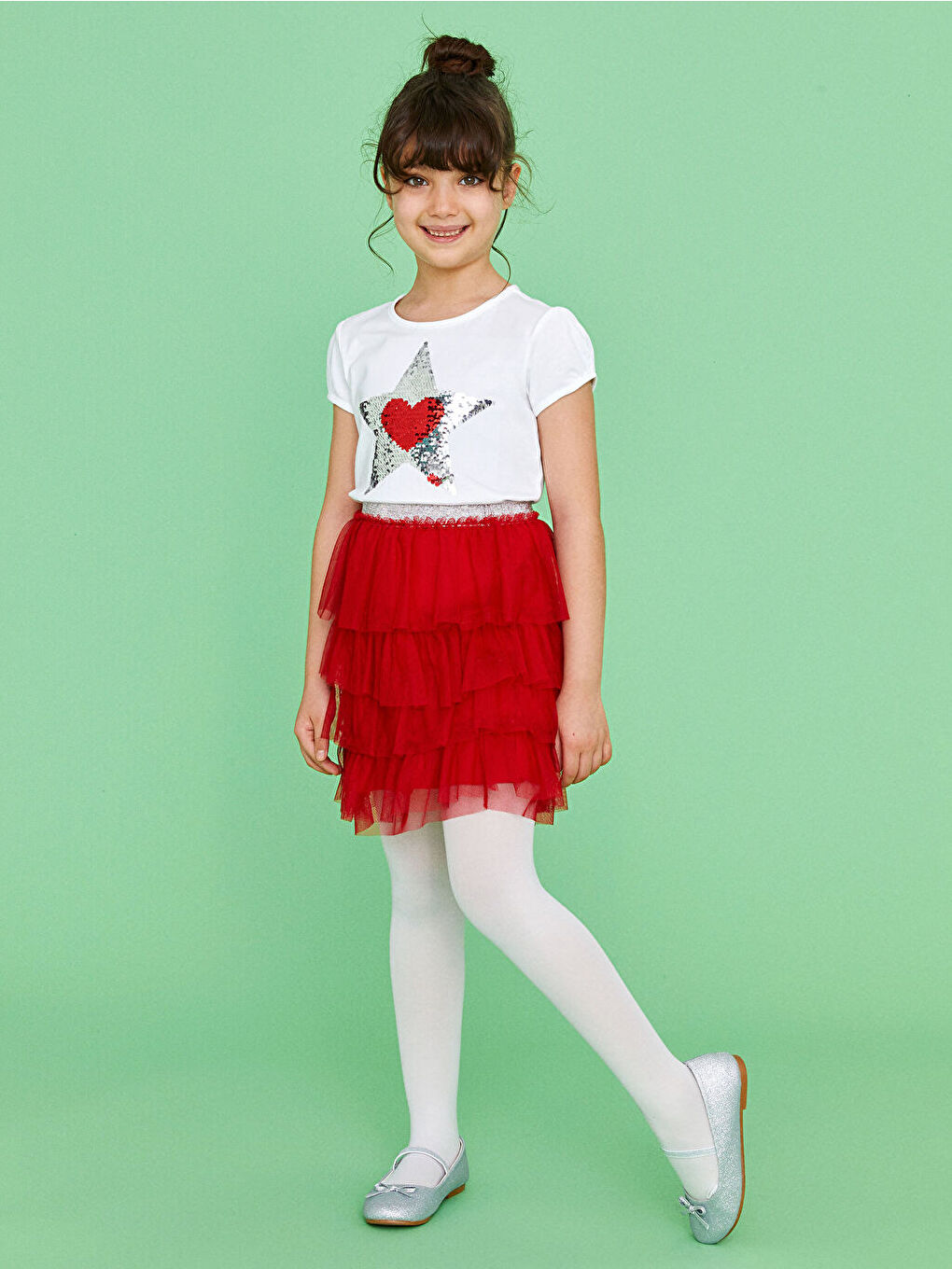 Jupe Fille à Volants Taille Élastiquée