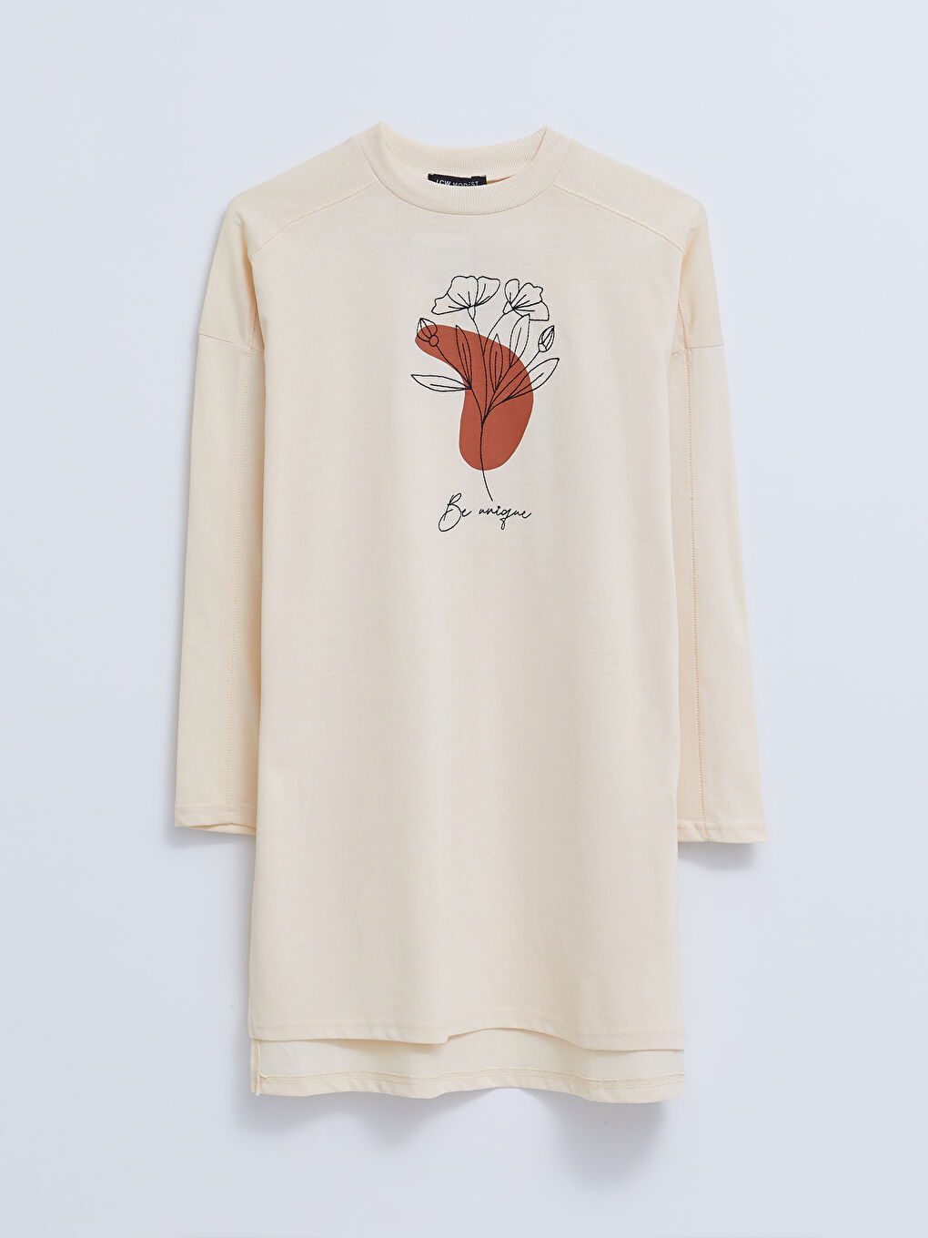 Crew Neck Printed Long Sleeve Women's Tunic-4