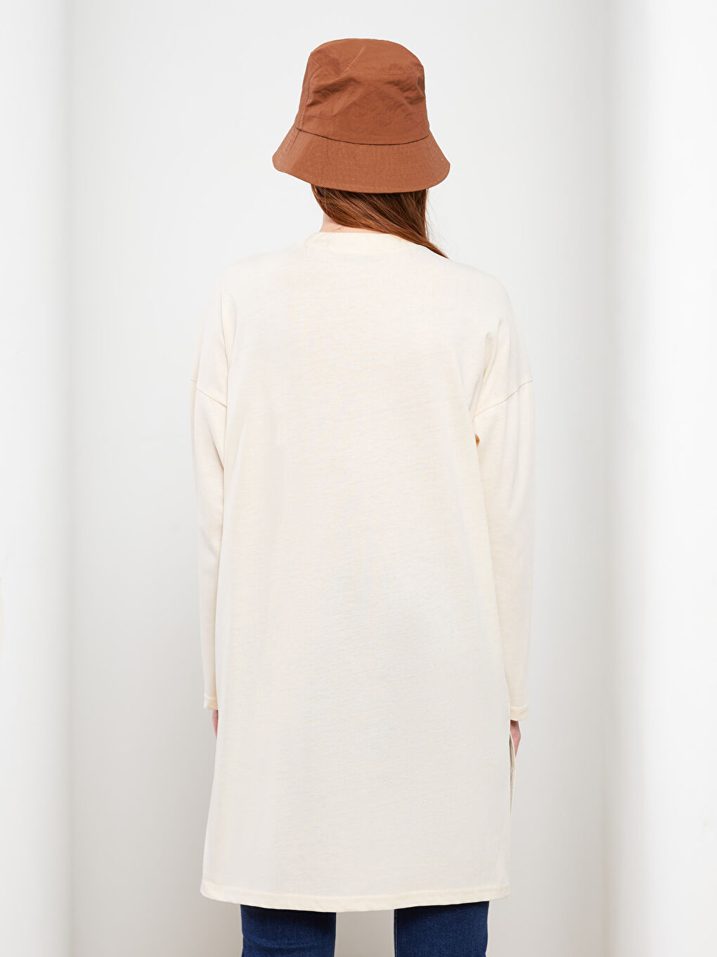 Crew Neck Printed Long Sleeve Women's Tunic-3