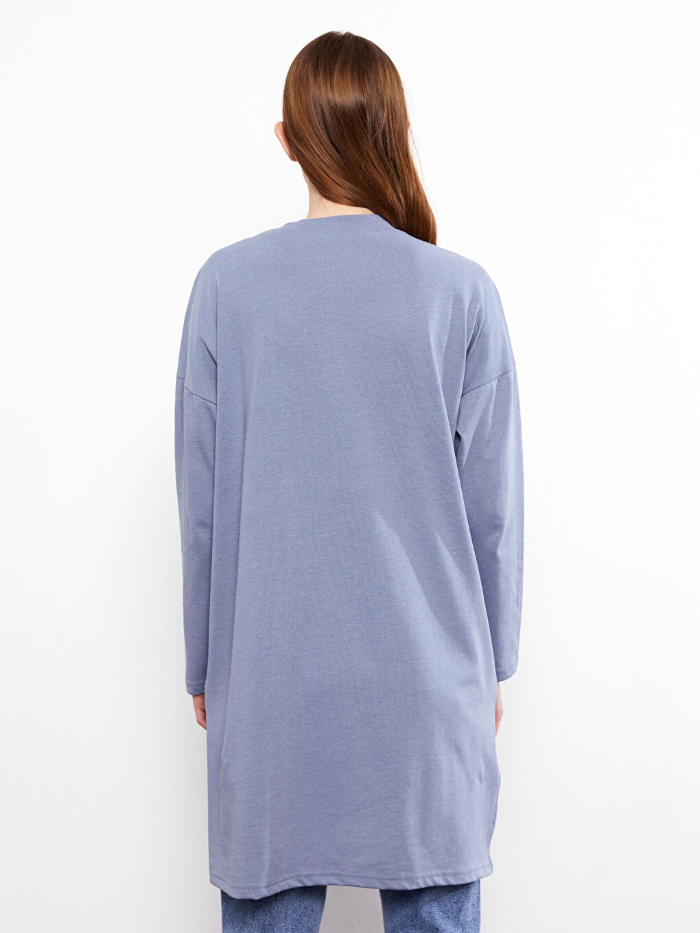 Crew Neck Printed Long Sleeve Women's Tunic-4
