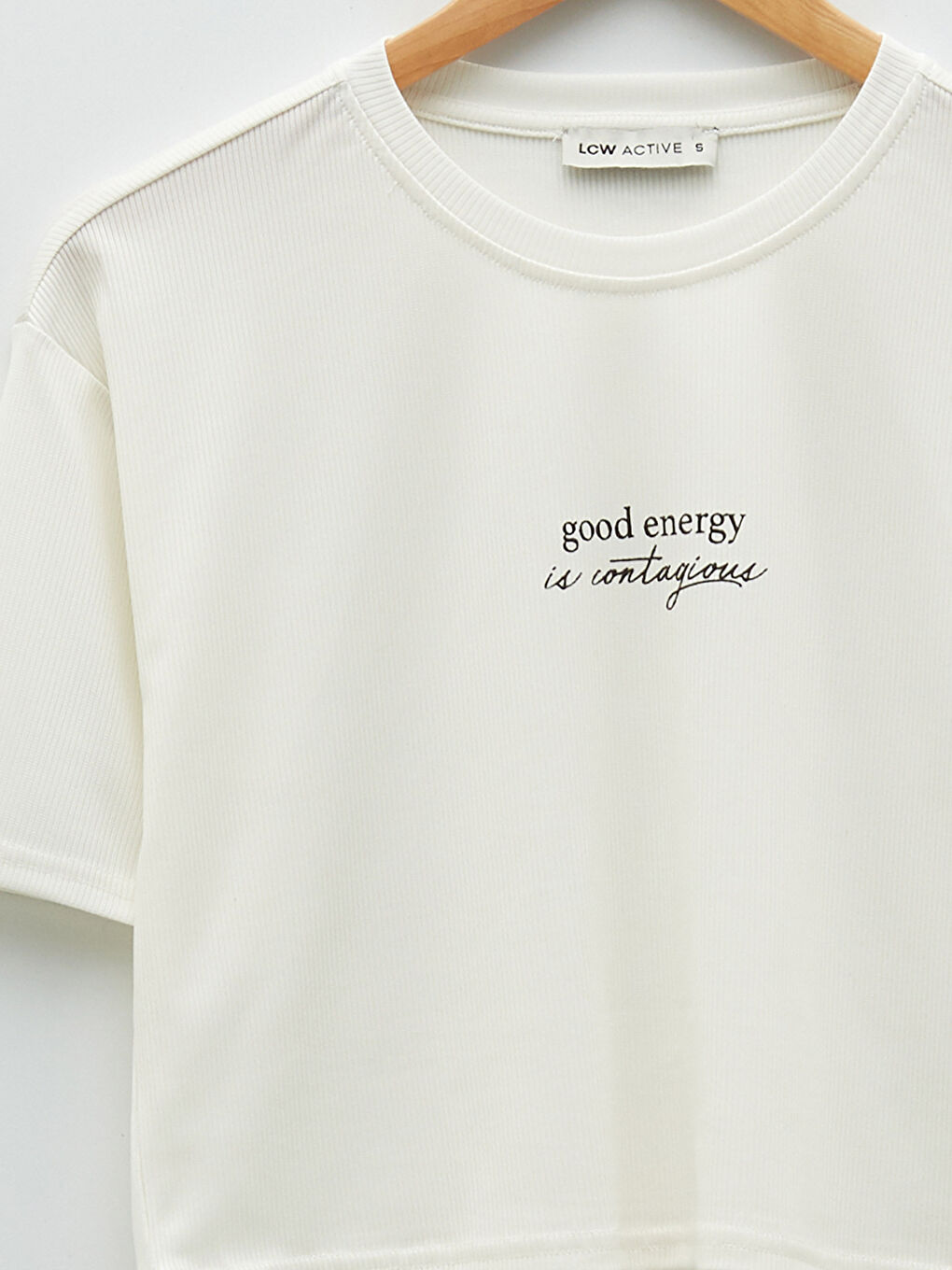 Tricou sport pentru Femei, Crop, Imprimat, Guler rotund-7