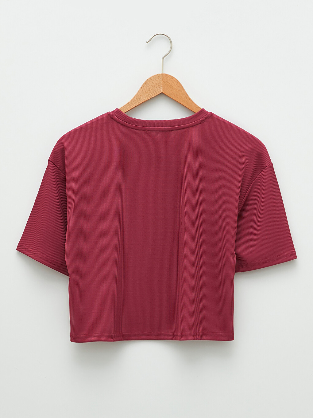 Crew Neck Printed Crop Women's Sports T-shirt-7