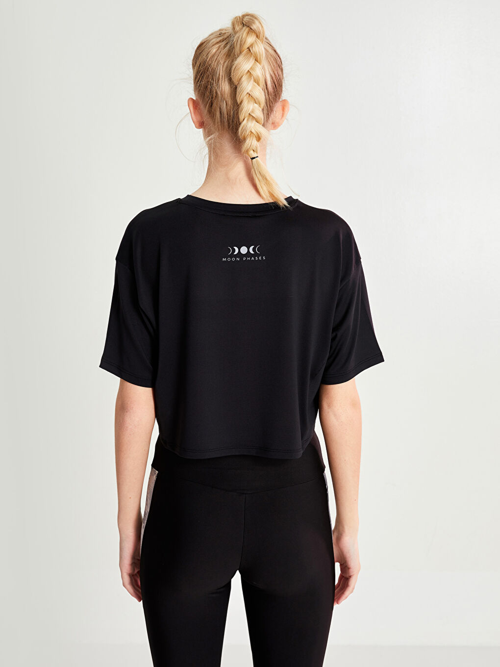 Tricou Crop cu Guler Rotund, Imprimat, Mânecă Scurtă pentru Femei-4