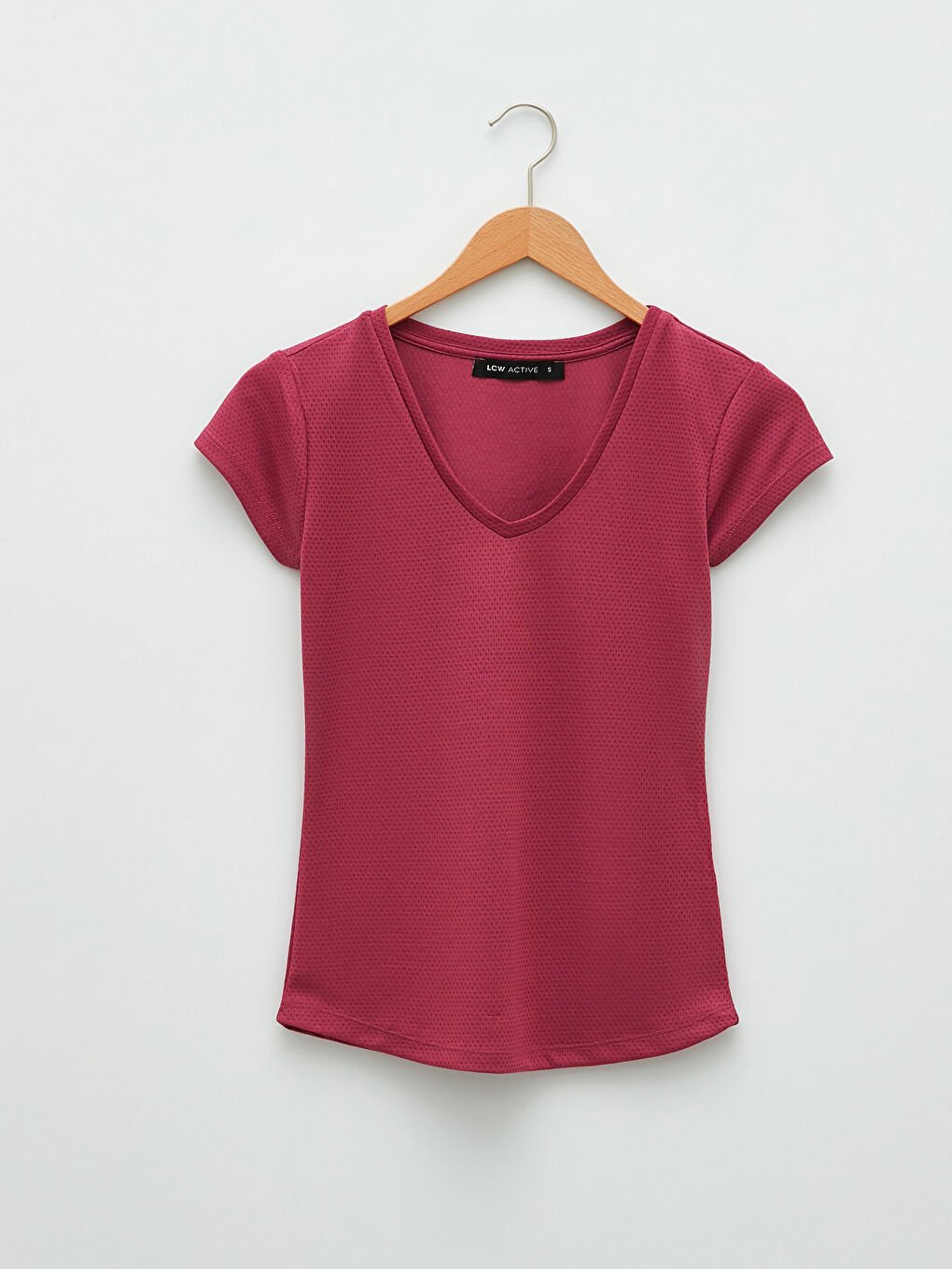 V-Neck Self Patterned Short Sleeve Women's Sports T-Shirt-5