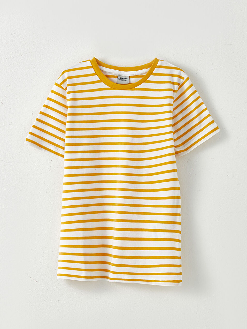 Crew Neck Striped Short Sleeve Cotton Boy T-Shirt-2