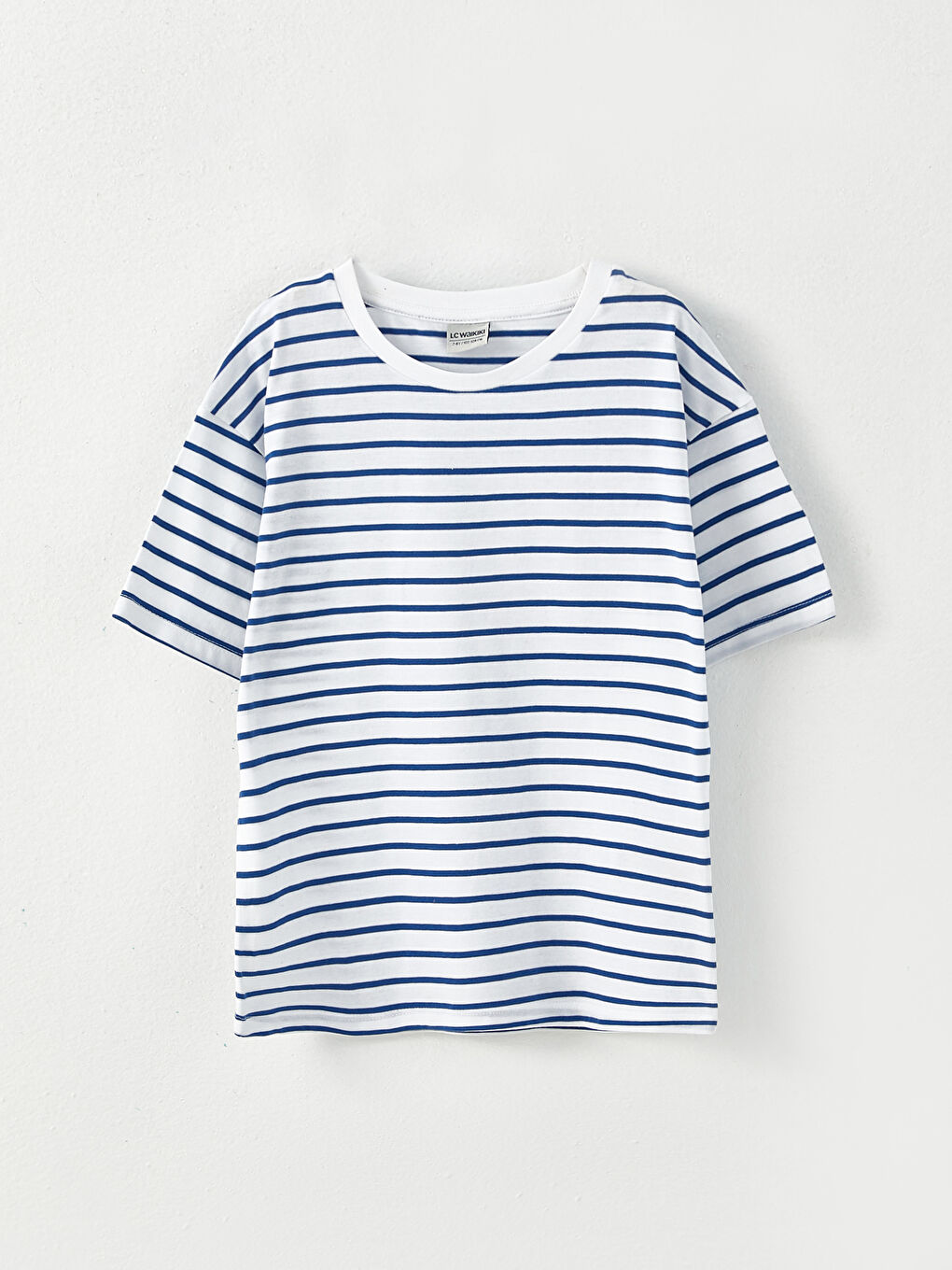 Crew Neck Striped Short Sleeve Cotton Boy T-Shirt-1