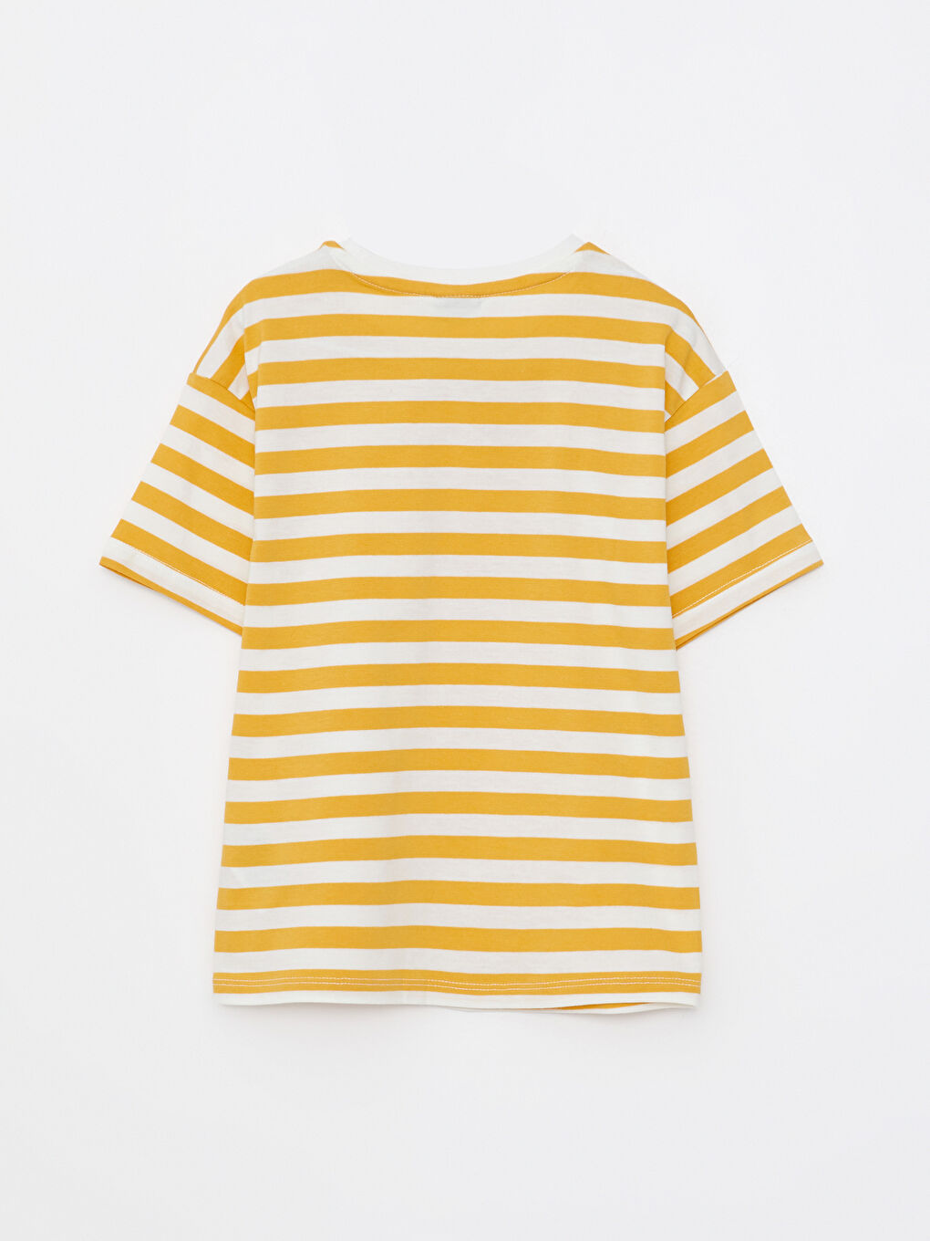Crew Neck Striped Short Sleeve Cotton Boy T-Shirt-1