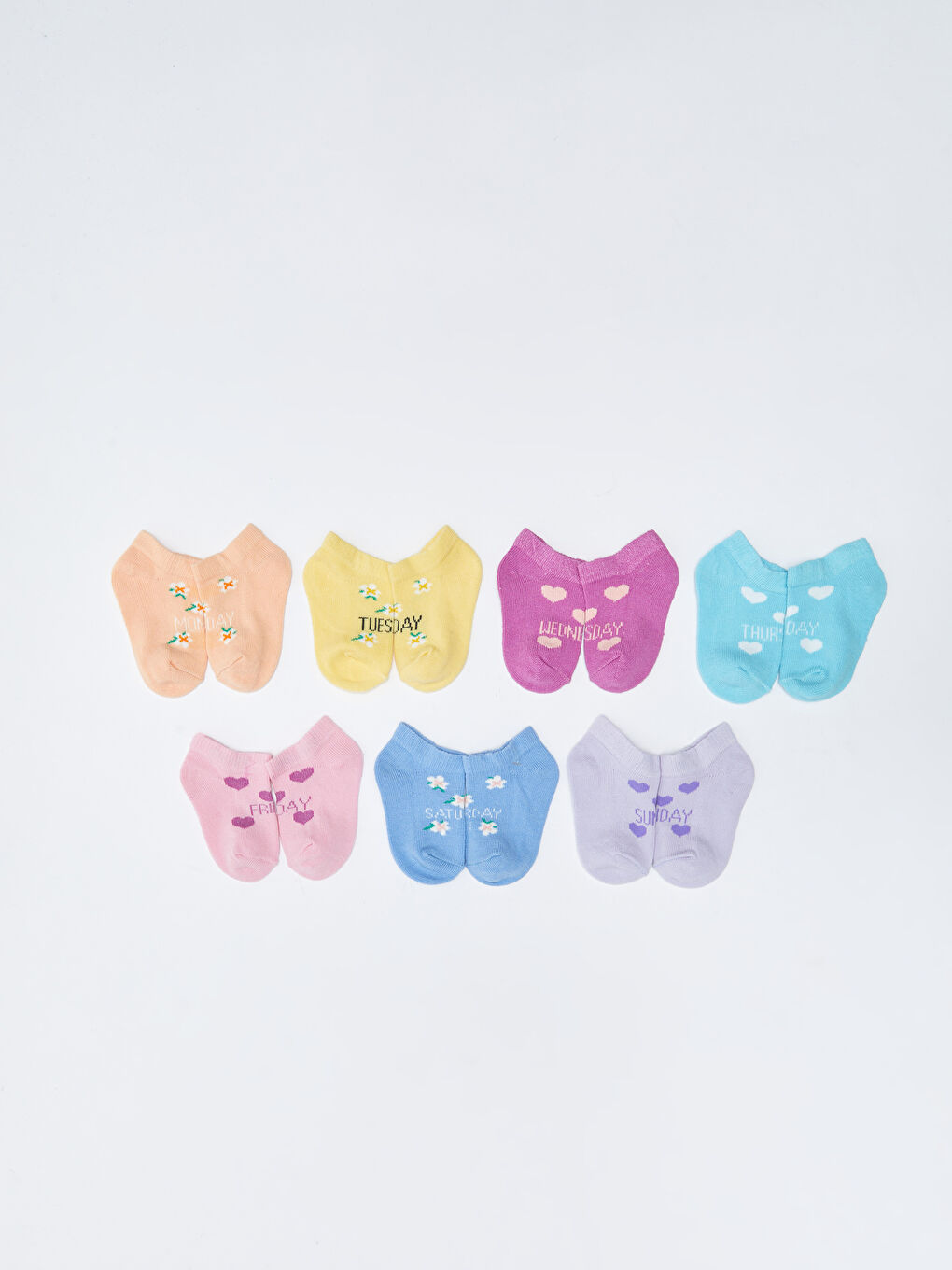 Patterned Baby Girl Booties Socks 7 Pack-1