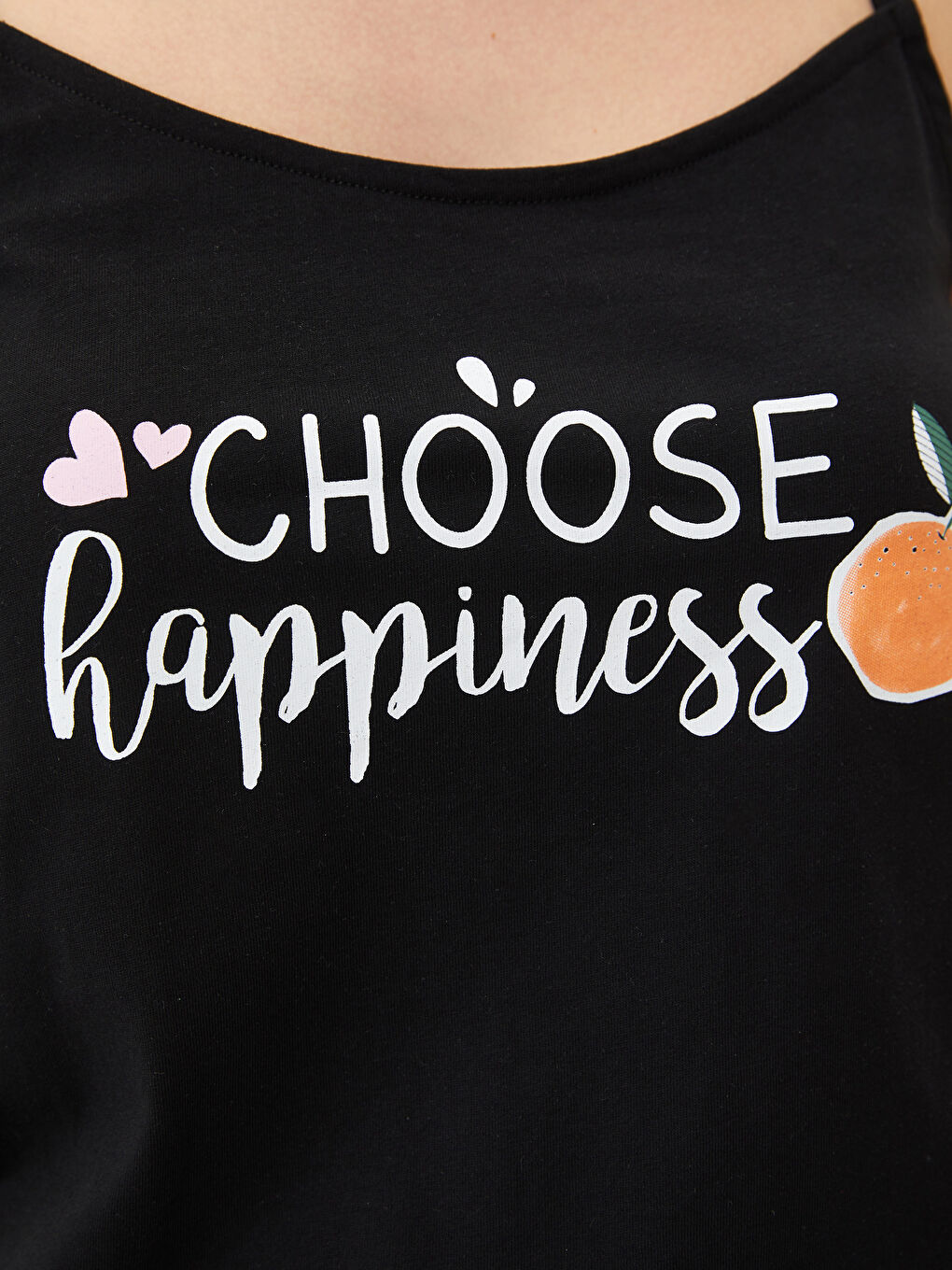 للنساء جمبسوت قطن بحمالات مطبوع بياقة على شكل حرف U-2