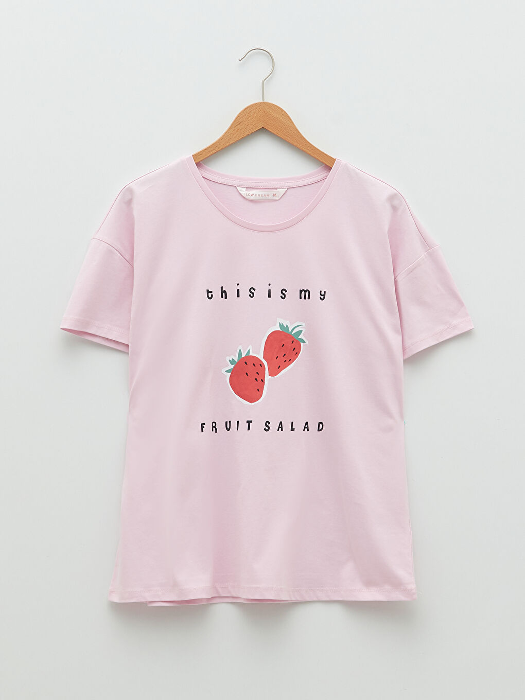 Siyah Bisiklet Yaka Baskılı Kısa Kollu Pamuklu Kadın Pijama Takımı-5