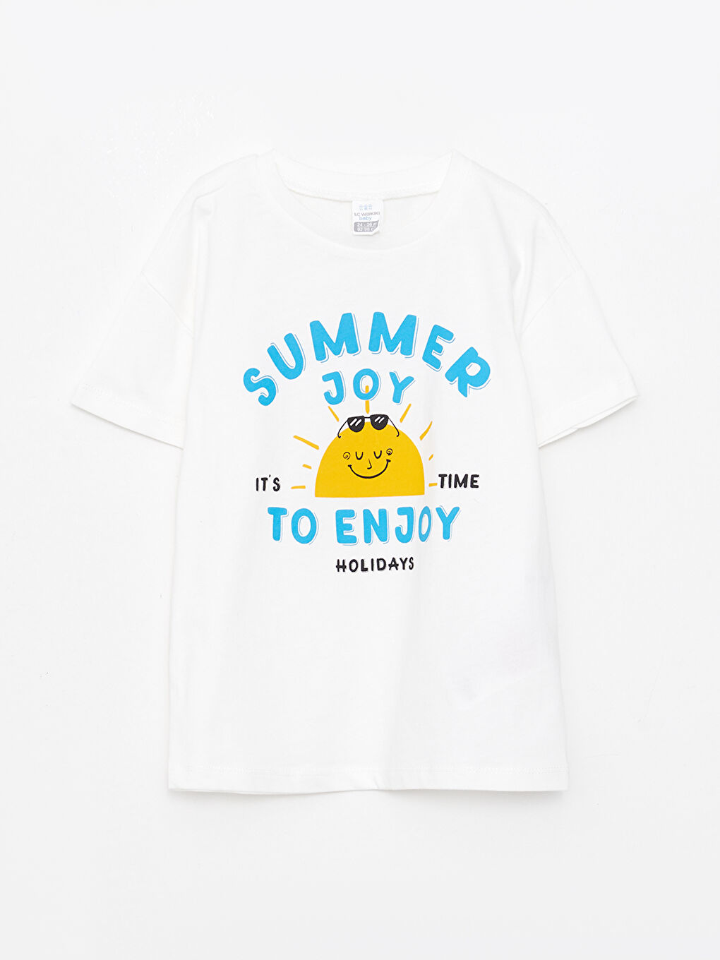 تيشيرت بأكمام قصيرة وياقة دائرية مطبوع قطن وشورت طقم قطعتين للأولاد الرضع-1