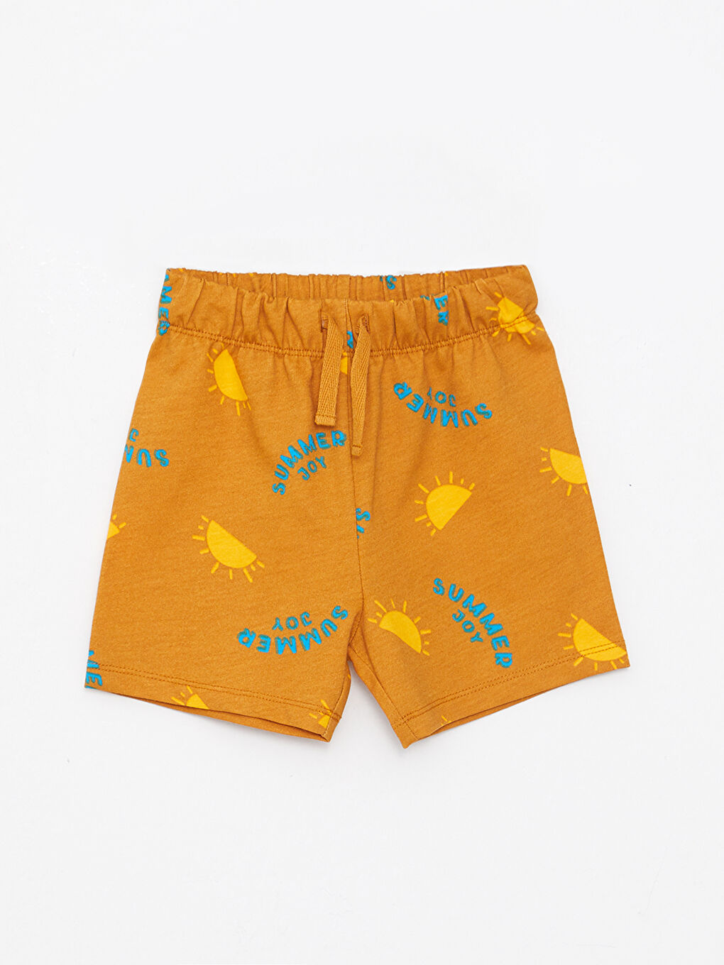 تيشيرت بأكمام قصيرة وياقة دائرية مطبوع قطن وشورت طقم قطعتين للأولاد الرضع-2