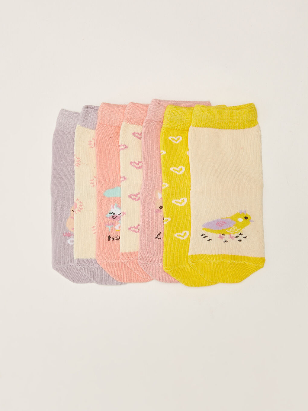 Printed Baby Girls Ankle Socks 7 Pack