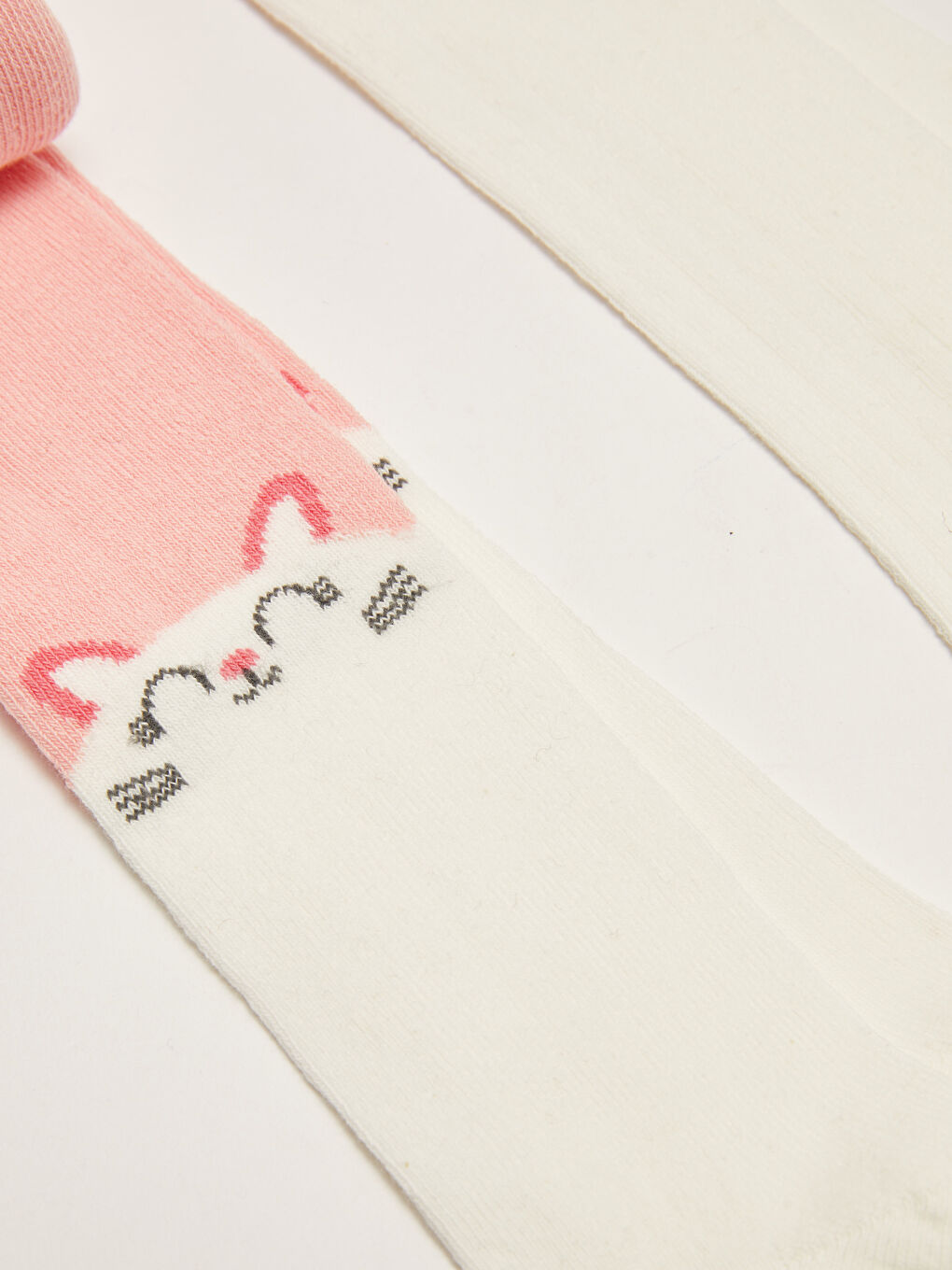 Pembe Beli Lastikli Kız Bebek Külotlu Çorap 2'li-2