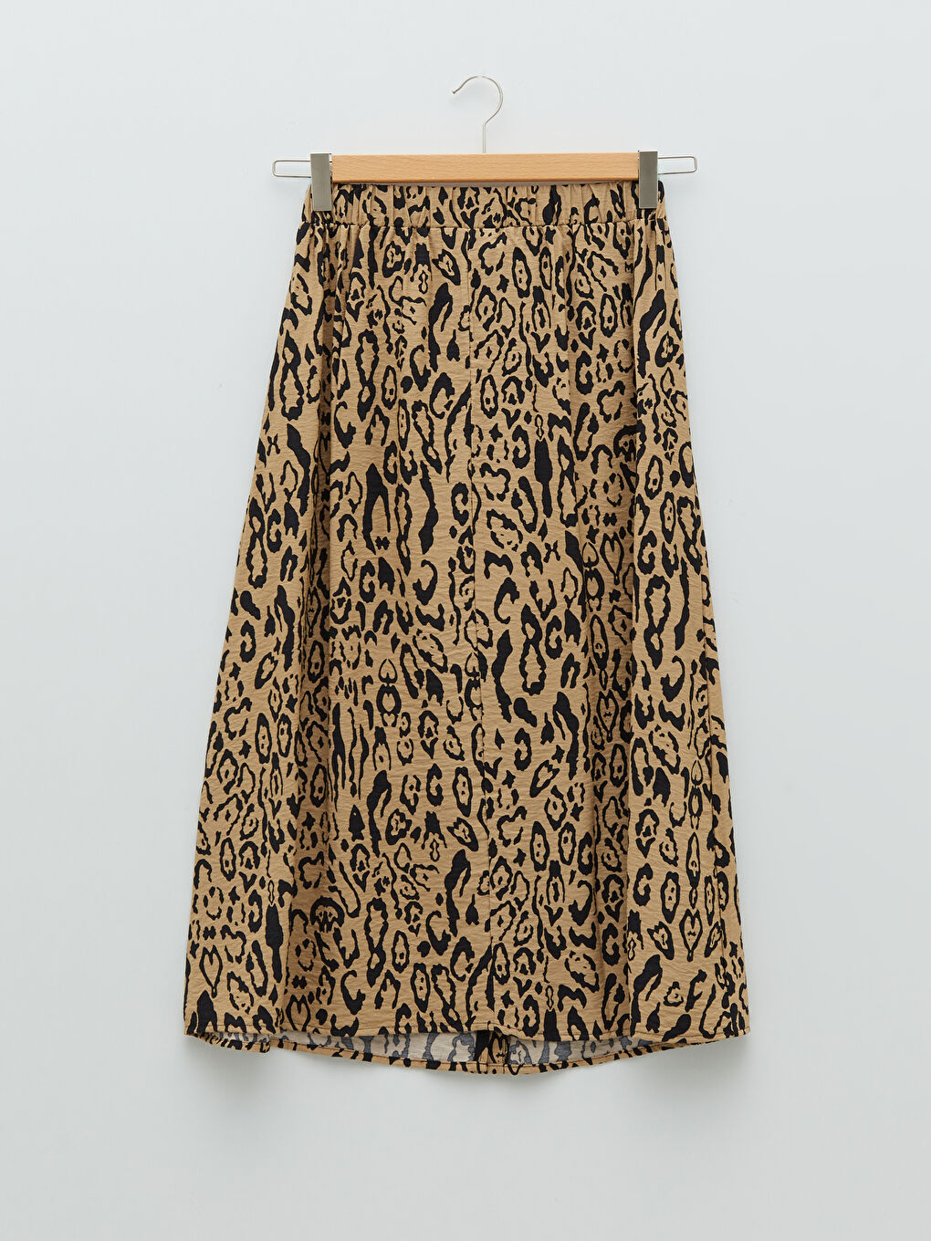 Siyah Beli Lastikli Desenli Düğme Detaylı Kadın Etek-6