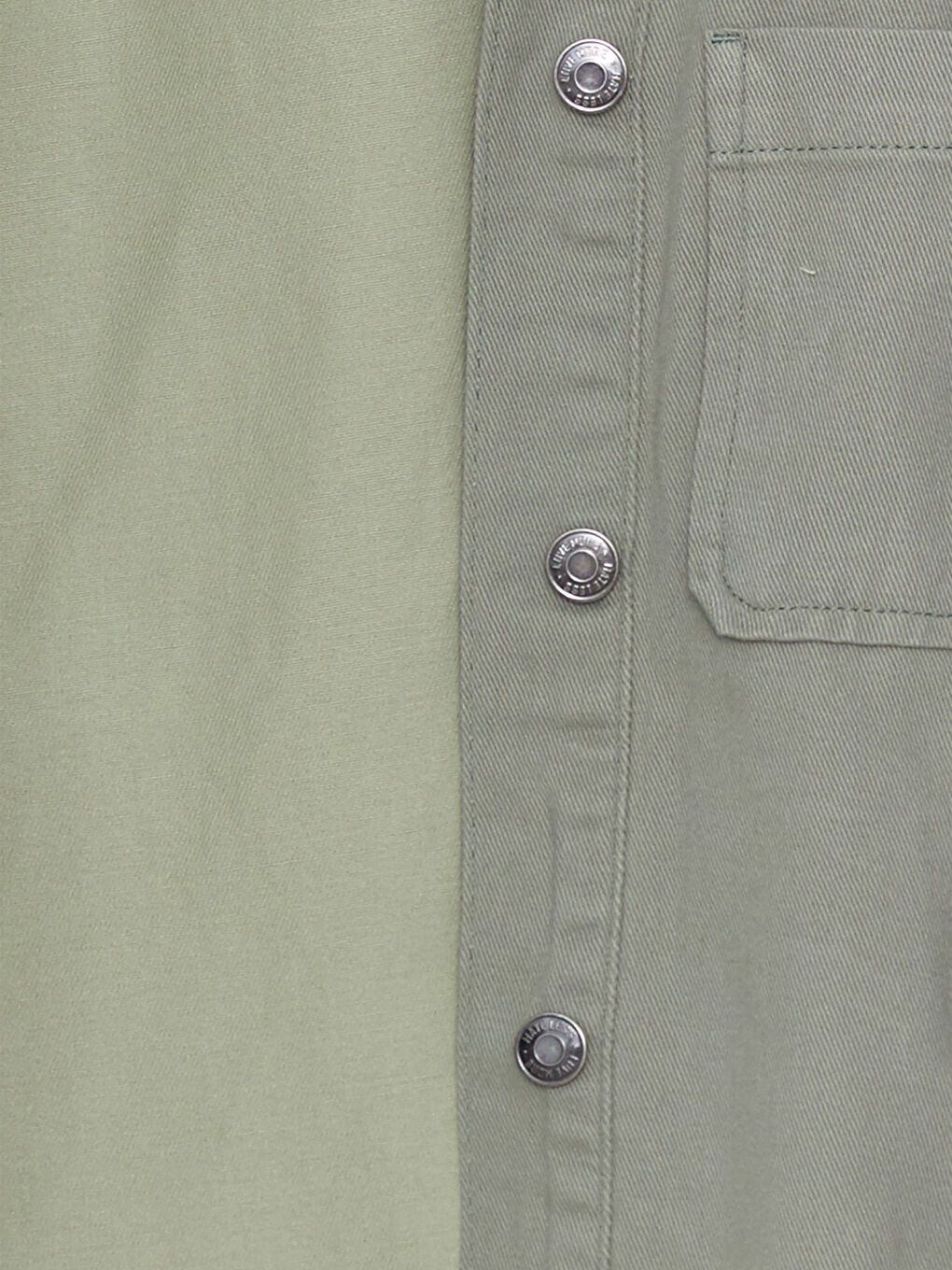 Yeşil Gömlek Yaka Renk Bloklu Uzun Kollu Oversize Gabardin Kadın Ceket-7