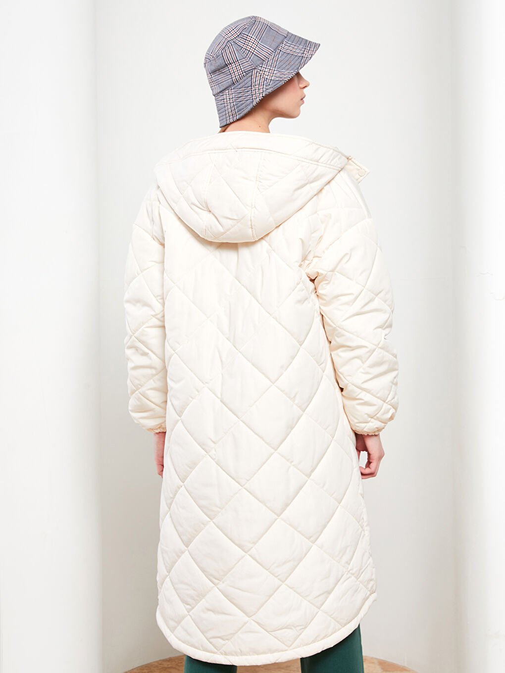 Hooded Quilted Patterned Long Sleeve Women's Puffer-5