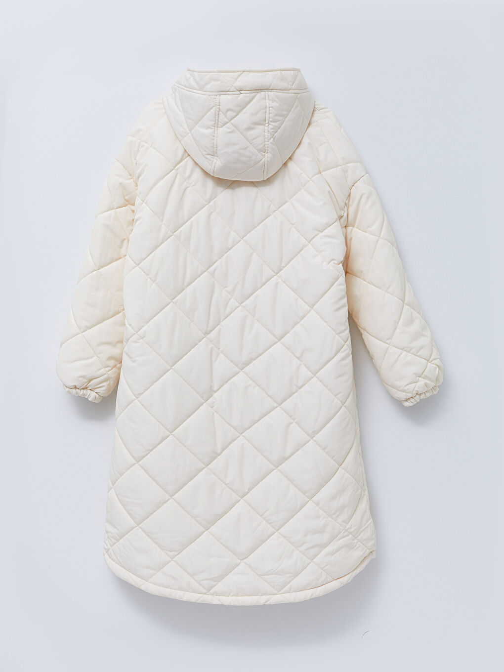 Hooded Quilted Patterned Long Sleeve Women's Puffer-7