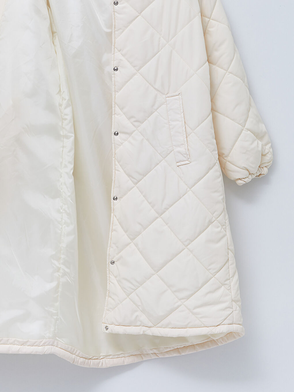 Hooded Quilted Patterned Long Sleeve Women's Puffer-8