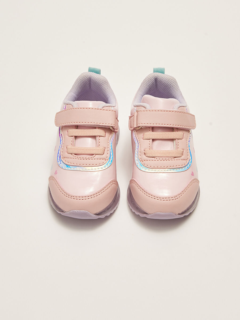 Pembe Işıklı Baskılı Kız Bebek Spor Ayakkabı-3