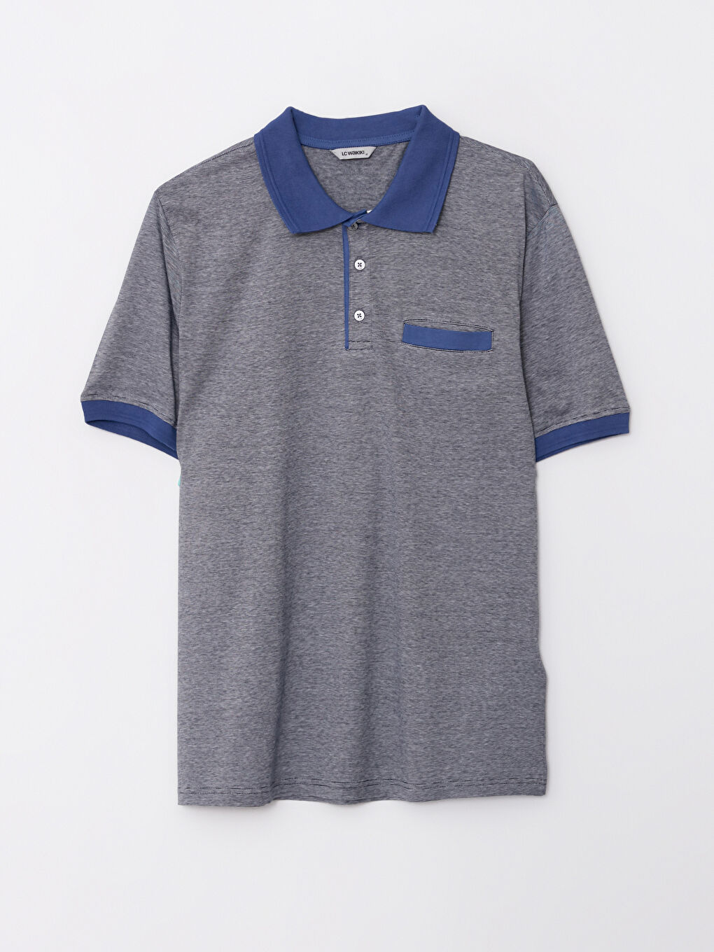 تي شيرت رجالي بياقة بولو كم قصير مخطط جيرسي-5