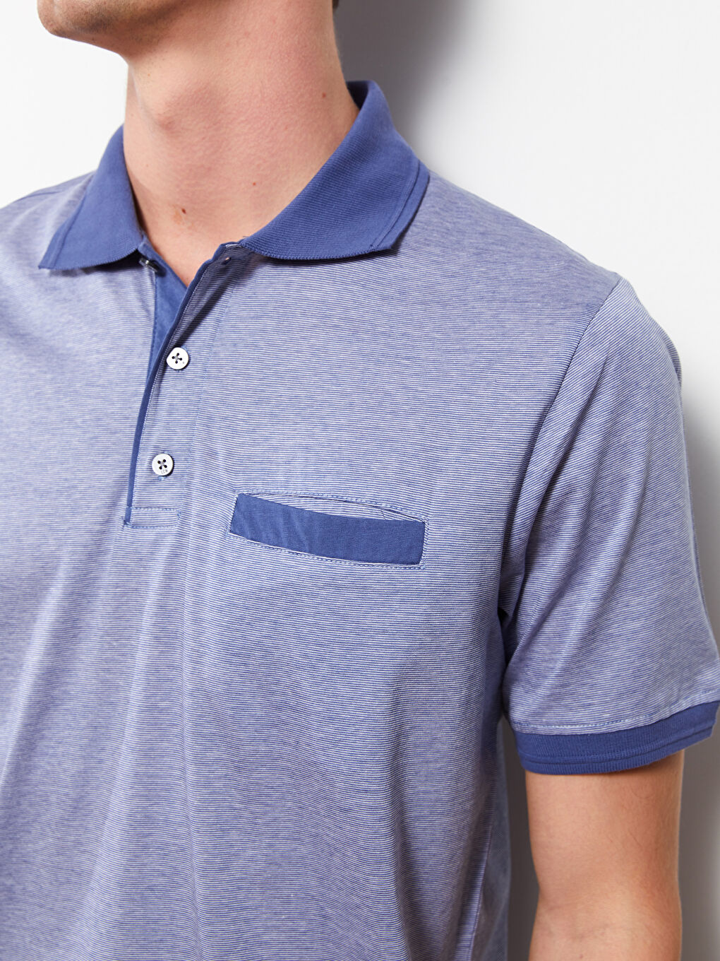 Polo Neck Short Sleeve Striped Jersey Men's T-Shirt-3