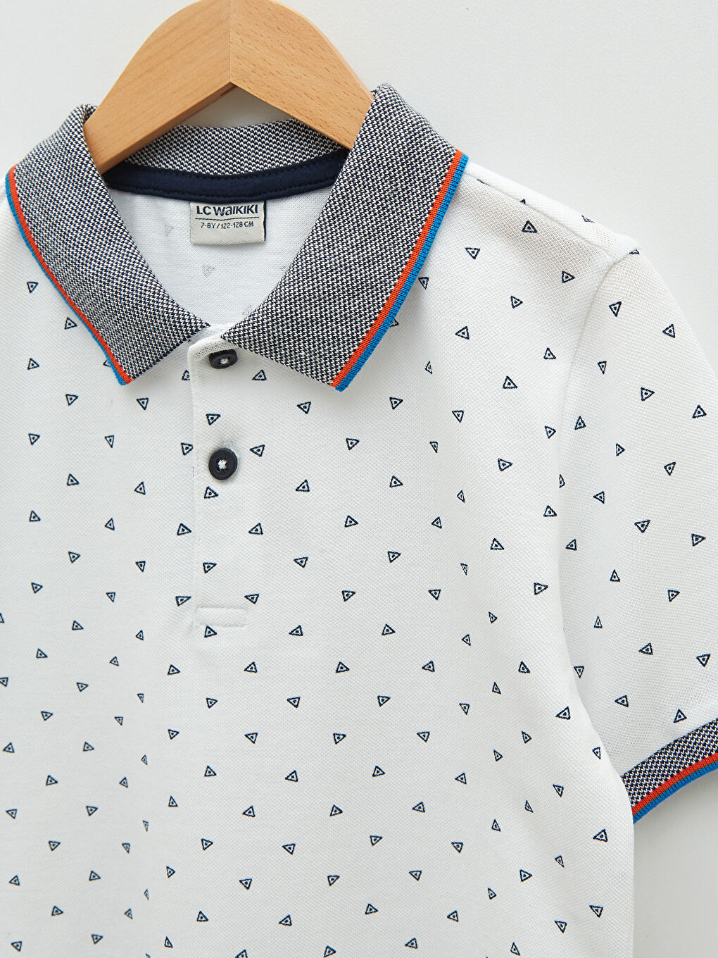 Mavi Polo Yaka Baskılı Kısa Kollu Pamuklu Erkek Çocuk Tişört-3