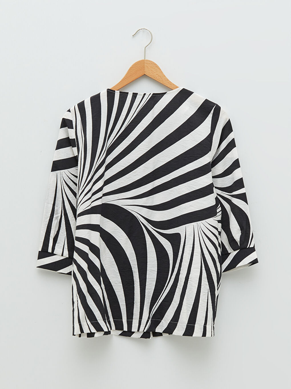 Notch Neck Patterned Women's Blouse-6