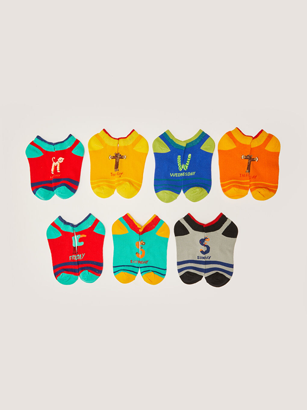 Gemusterte Sneaker-Socken für Jungen, 7er-Pack-1