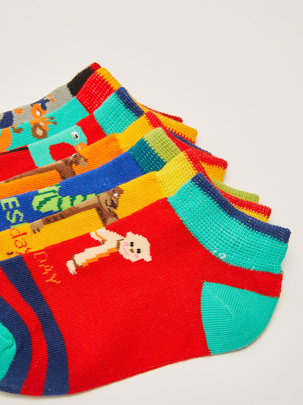 Gemusterte Sneaker-Socken für Jungen, 7er-Pack-2