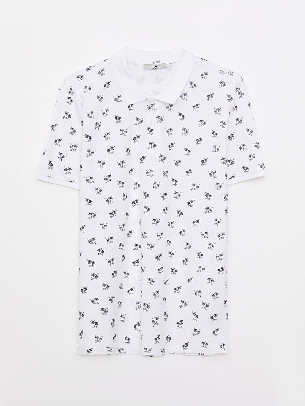 Polo Neck Short Sleeve Patterned Pique Men's T-Shirt-5