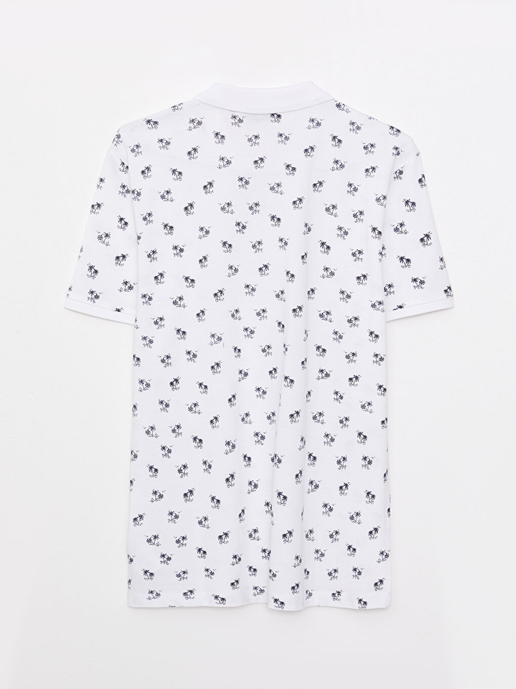 Polo Neck Short Sleeve Patterned Pique Men's T-Shirt-6