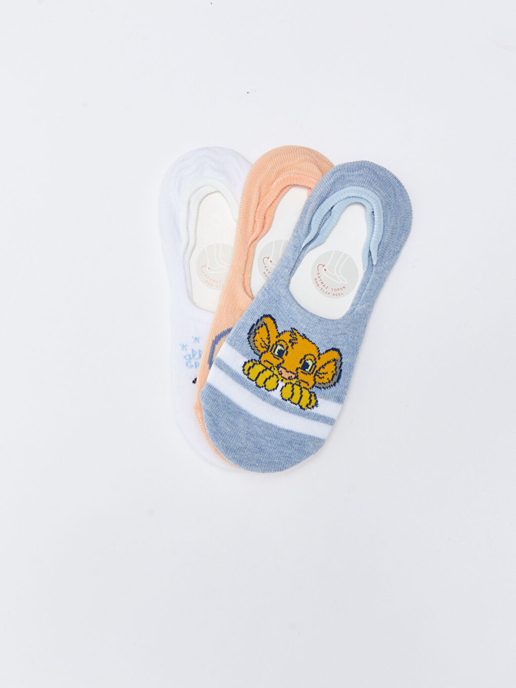 Yeşil Aslan Kral Baskılı Kadın Babet Çorap 3'lü Paket-1