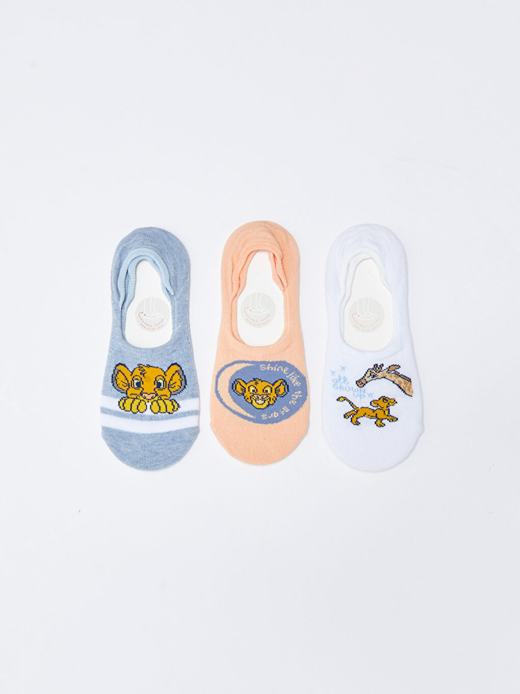 Yeşil Aslan Kral Baskılı Kadın Babet Çorap 3'lü Paket-2