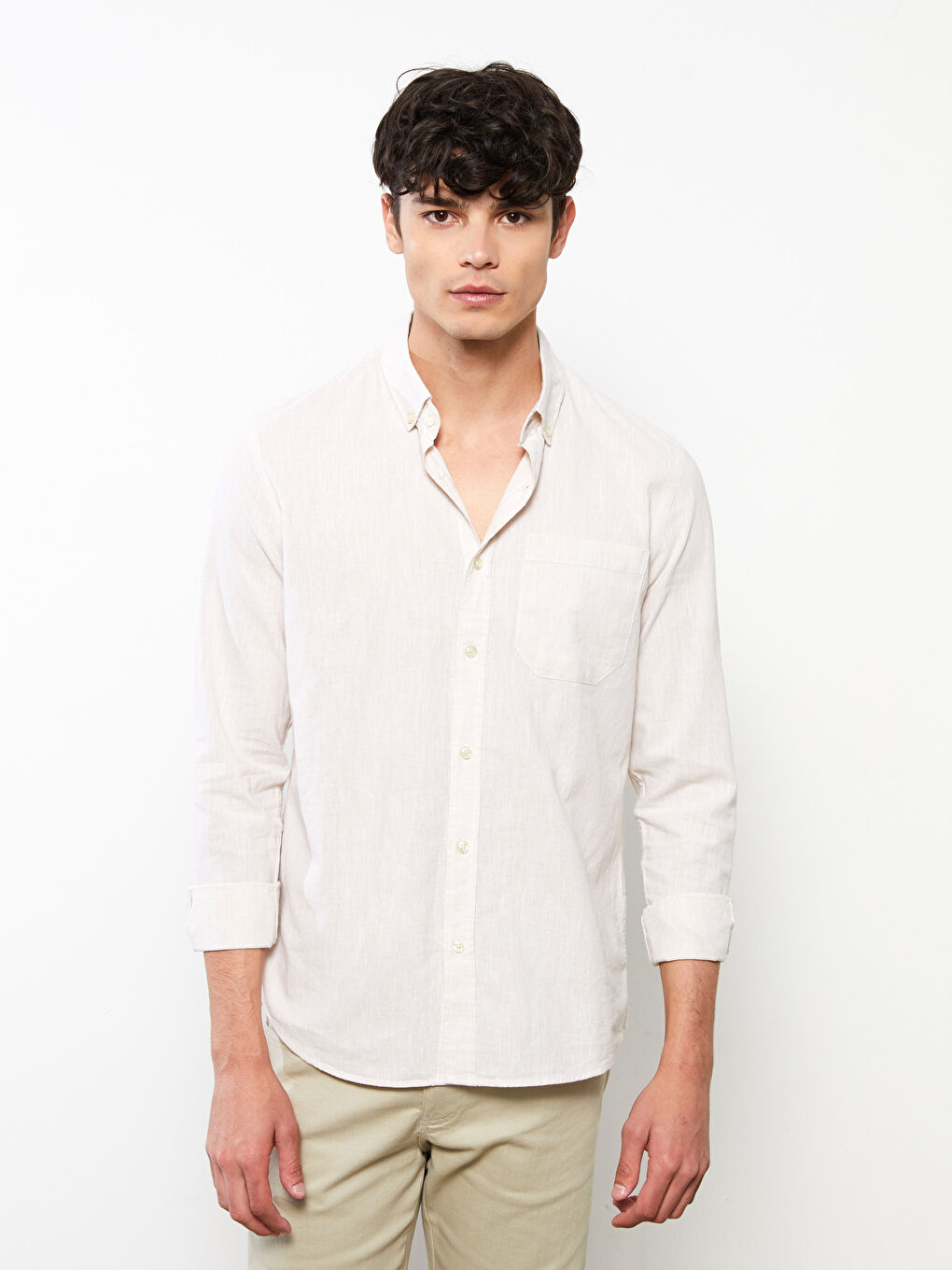 Muška slim-fit poplin košulja - dugi rukav -S2EC98Z8-FWZ
