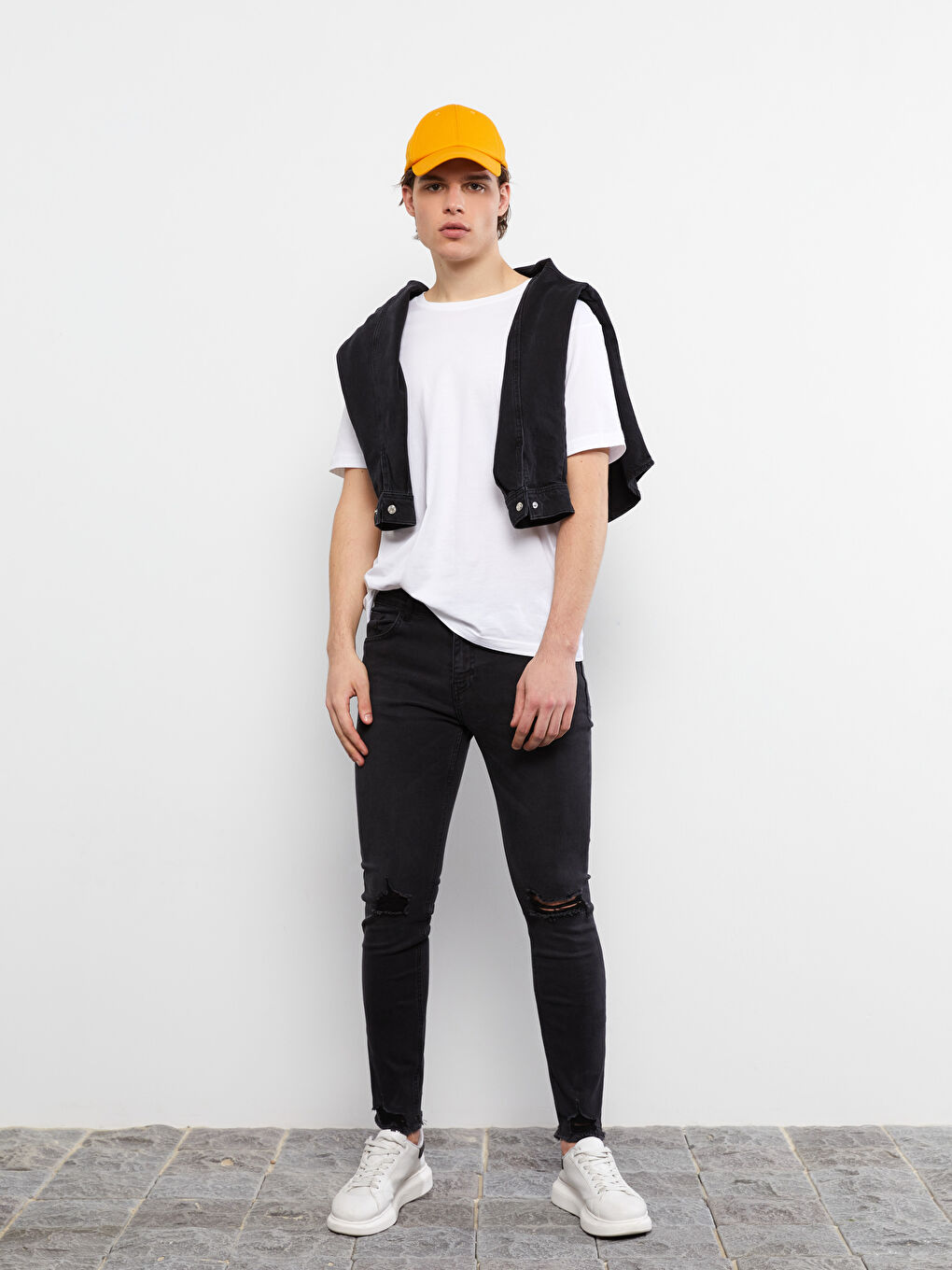 Siyah 770 Super Skinny Erkek Jean Pantolon