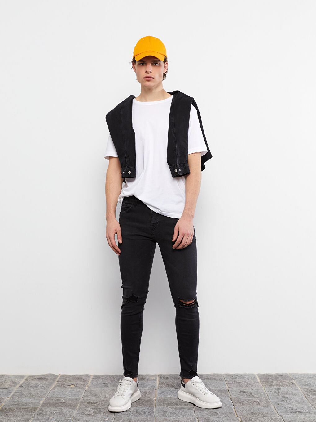 Siyah 770 Super Skinny Erkek Jean Pantolon-1