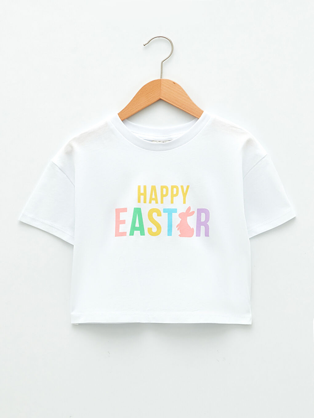 Crew Neck Printed Short Sleeve Girls' T-Shirt