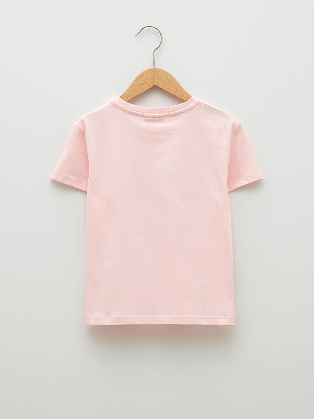 Pembe Bisiklet Yaka Baskılı Kısa Kollu Pamuklu Kız Çocuk Tişört-2