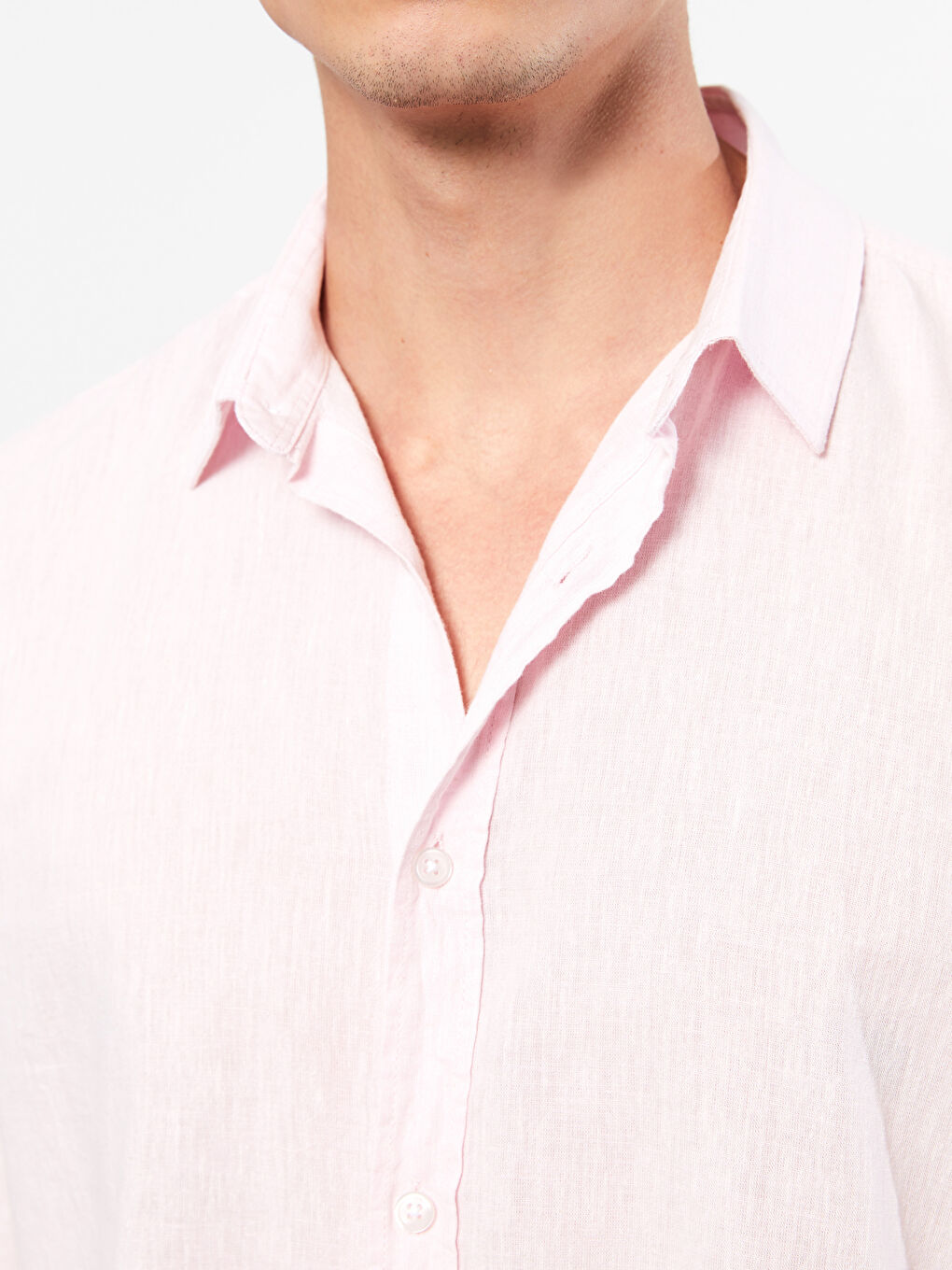 Pembe Regular Fit Uzun Kollu Poplin Erkek Gömlek-3