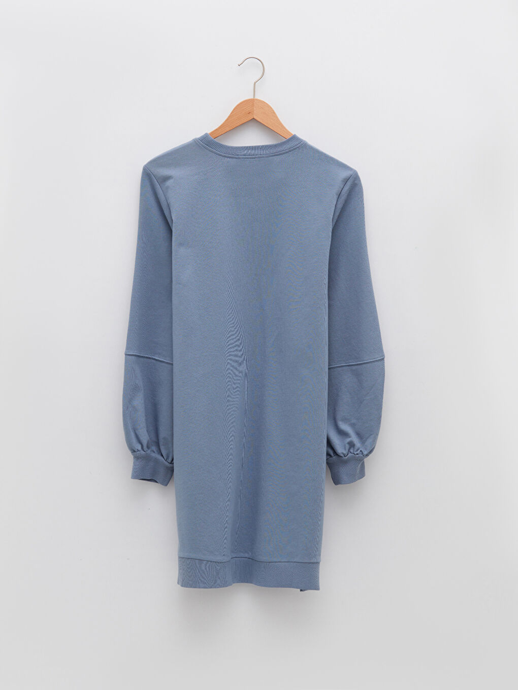 Crew Neck Plain Long Sleeve Women's Sweatshirt Tunic-5