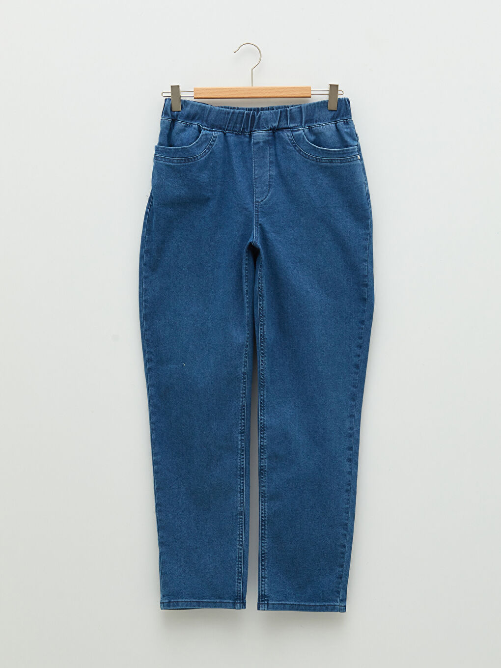 Elastic Waist Mercury Skinny Fit Straight Pocket Detailed Women's Jean Trousers-5