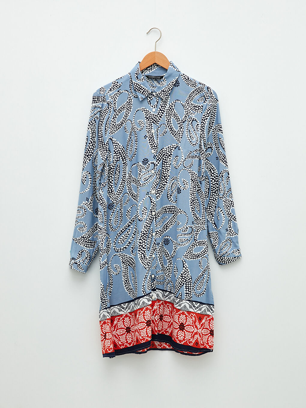 قميص تونيك نسائي كم طويل مطبوع فيسكوز-4