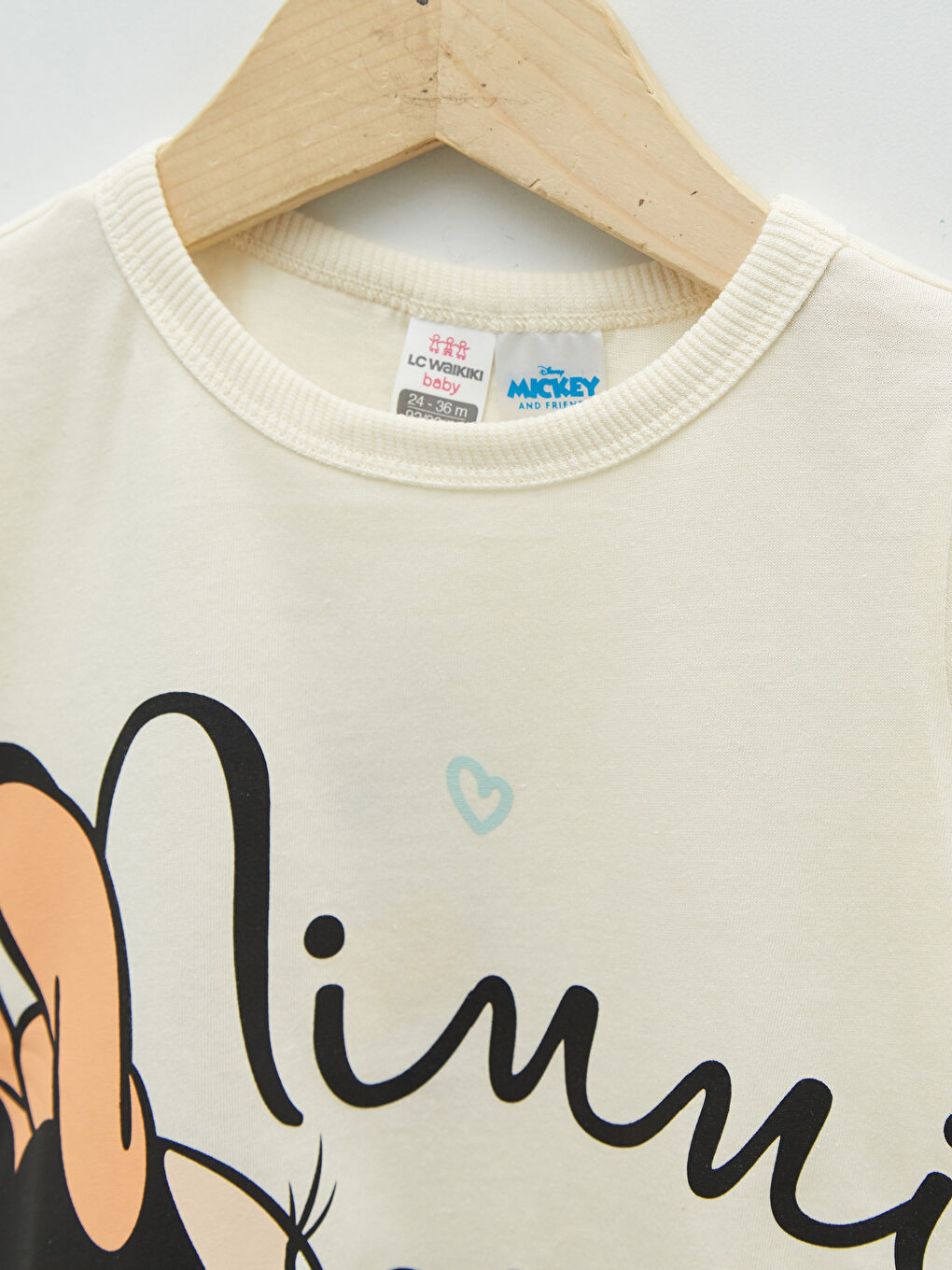 تيشيرت ياقة دائرية كم قصير مطبوع Minnie Mouse للبنات الرضع-2