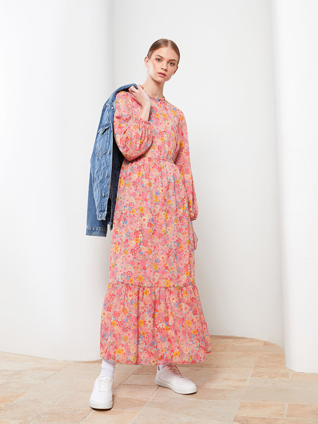ワンピース Tulip Chiffon Long Dress Tulip Maxi Dress in Cotton Poplin | Atelier Hinode