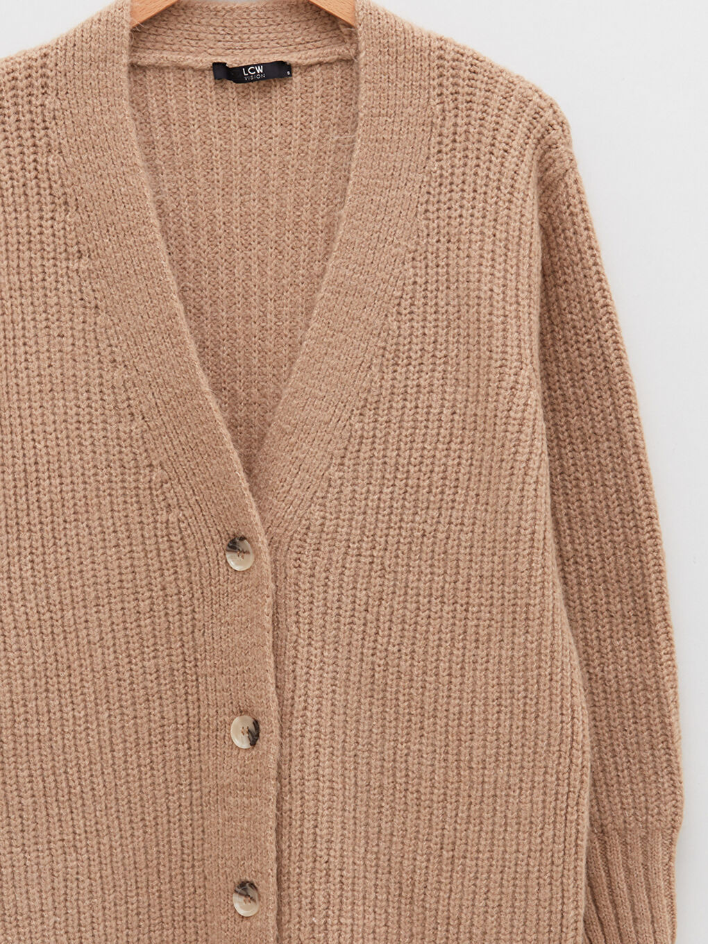 كارديغان تريكو بعنق V للنساء-7