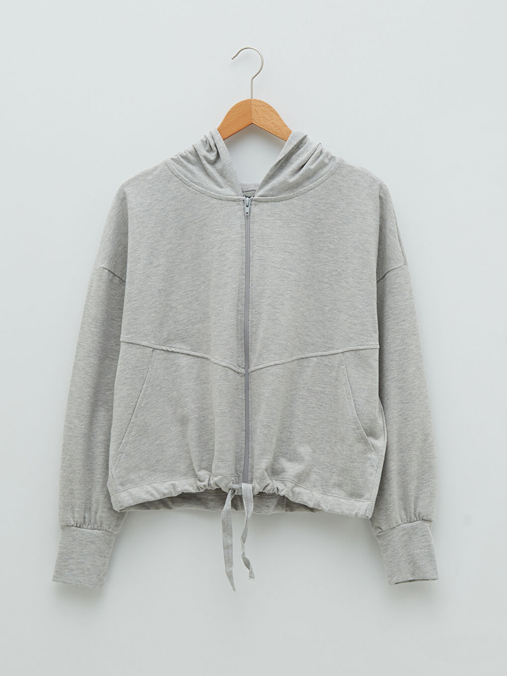 كارديجان رياضي واسع كم طويل بكابوش للسيدات-5