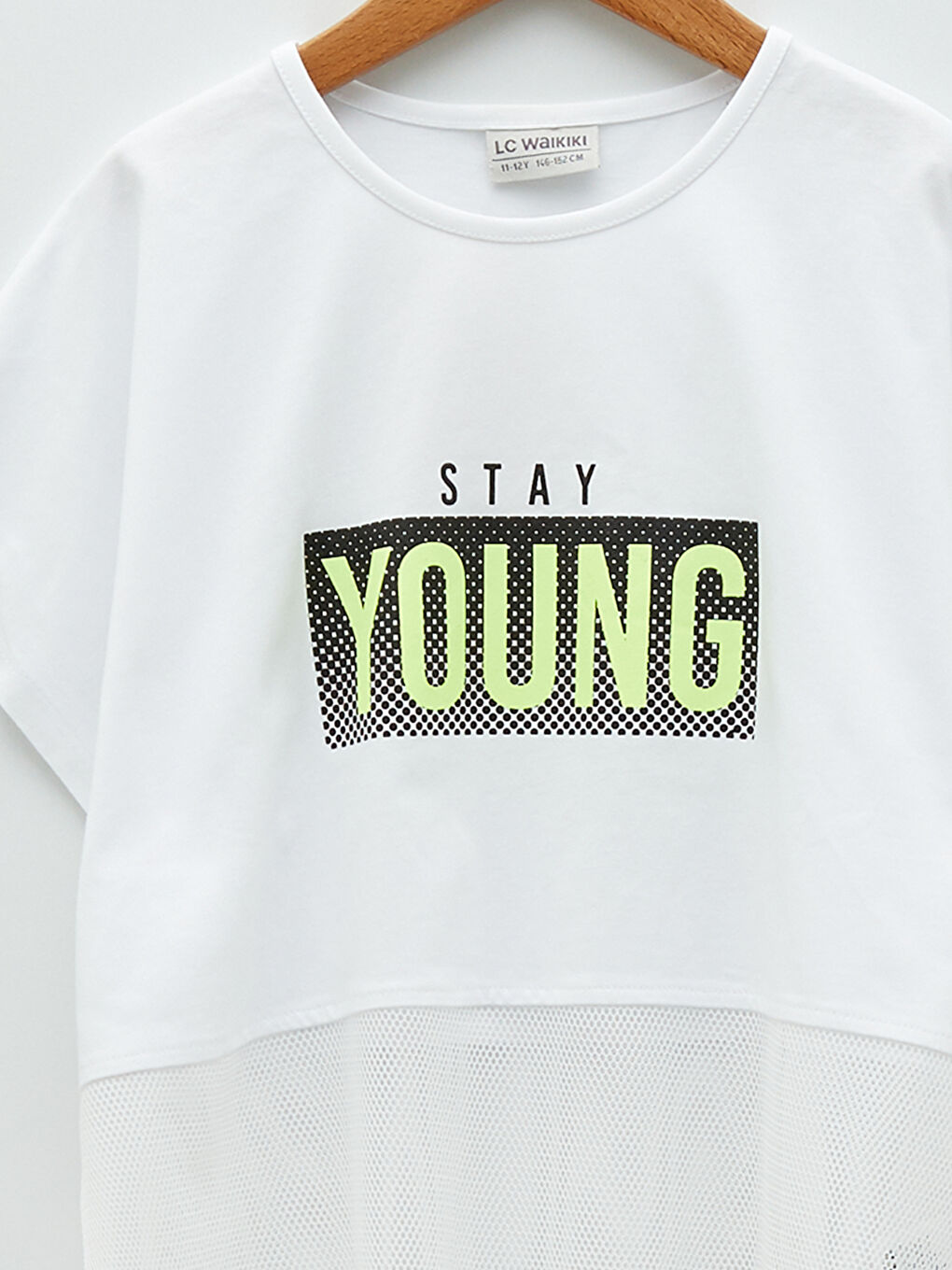 Футболка для девочек с круглым вырезом и принтом букв, короткий рукав-3