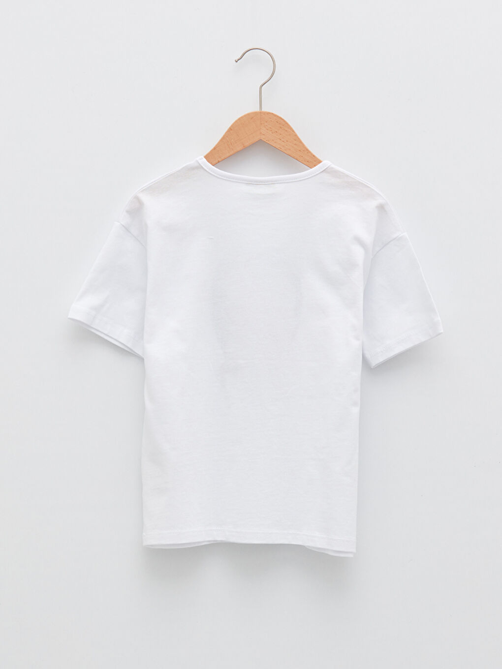 Beyaz Bisiklet Yaka Atatürk Baskılı Kısa Kollu Kız Çocuk Tişört-2