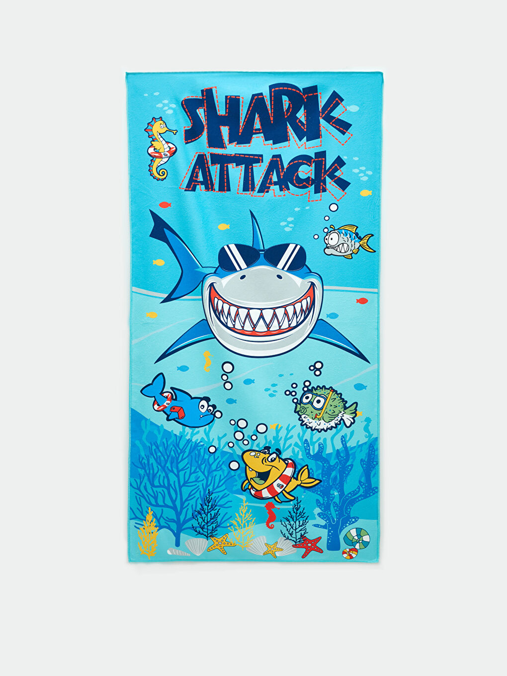 Serviette de plage garçon imprimé requin 73x150 cm